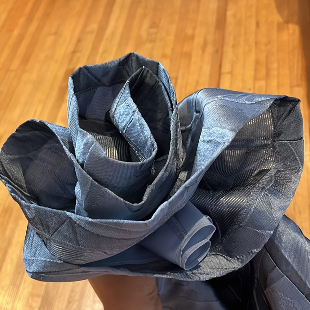 Kay Unger Blue Textured V-Neck Maxi Dress - Picture 15 of 16